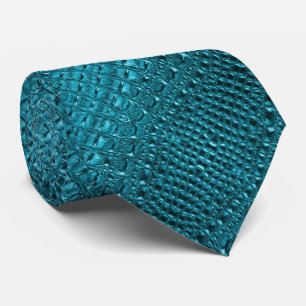 Cravate mode girly bleu Alligator cuir
