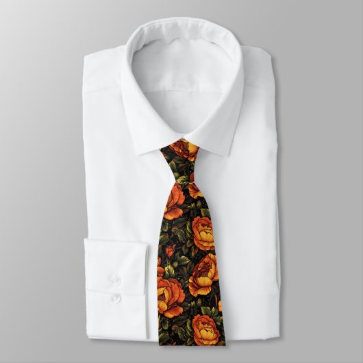 Cravate Mode masculine audacieuse Fleur de rose (Attaché)