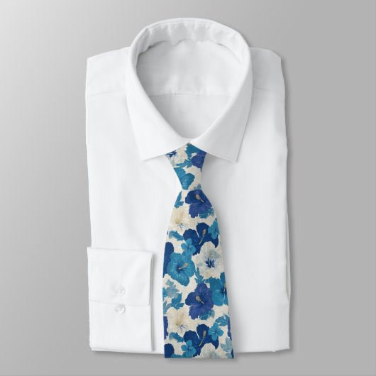 Cravate Mode masculine colorée fleur tropicale (Attaché)