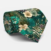 Cravate Mode masculine colorée fleur tropicale (Roulé)