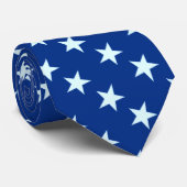 Cravate Mode motif étoile bleu clair (Roulé)