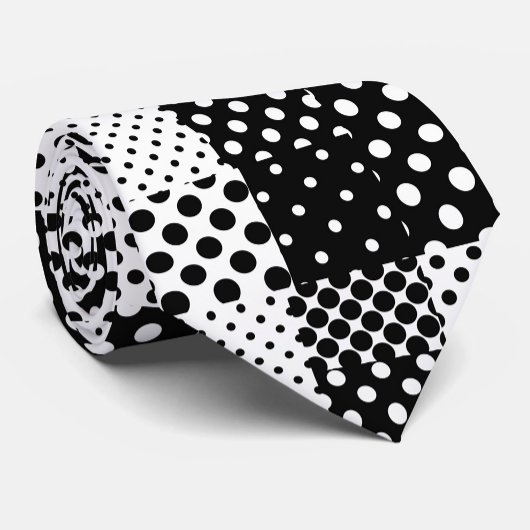Cravate Mode noir blanc à pois Style Design