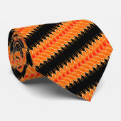 Cravate Mode Noir Orange rayé (Roulé)