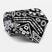 Cravate Mode Piste Noire Et Blanc Cou Inspiré (Roulé)