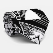 Cravate Mode Piste Noire Et Blanc Cou Inspiré (Roulé)