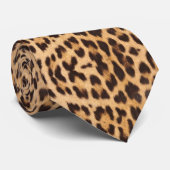 Cravate mode safari sauvage chic girly imprimé léopard (Roulé)