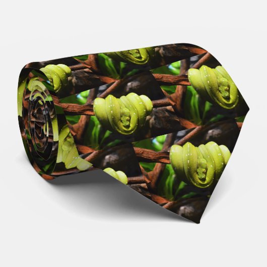 Cravate Mode serpent vert (Roulé)