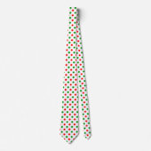 Cravate Modèle à pois blancs rouges et verts  (Devant)
