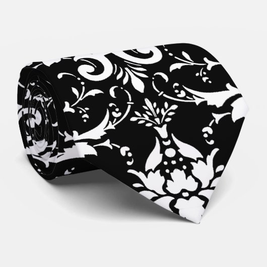 Cravate Modèle Damas blanc (Roulé)