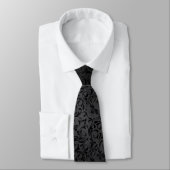 Cravate Modèle Damas noir (Attaché)