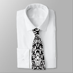 Cravate Modèle Damas noir et blanc