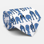 Cravate Modèle de fesses de chien bleu (Roulé)