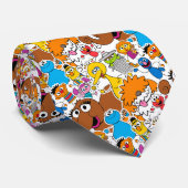 Cravate Modèle de gribouillis des amis de Rue Sésame (Roulé)