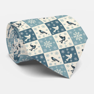 Cravate Modèle de Noël et d'hiver de flocons de neige et d