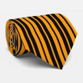 Cravate Modèle de rayures verticales noires orange (Roulé)