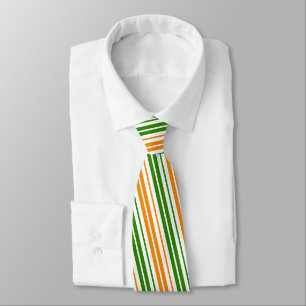 Cravate Modèle de rayures verticales orange vert blanc