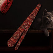 Cravate Modèle de tapis oriental en rouge foncé