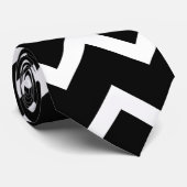 Cravate Modèle de zigzag noir et blanc (Roulé)