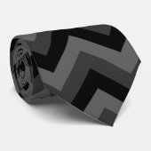 Cravate Modèle de zigzag noir et gris (Roulé)