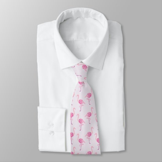 Cravate Modèle Flamingo rose simple (Attaché)
