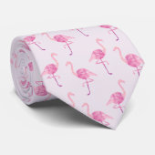 Cravate Modèle Flamingo rose simple (Roulé)