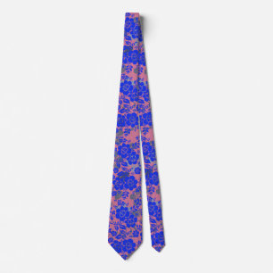 Cravate Modèle floral 15.blue.bx4 Pink BG