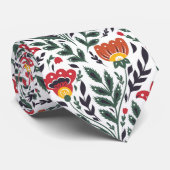 Cravate Modèle floral art populaire (Roulé)