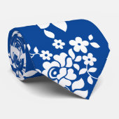 Cravate Modèle floral.b Bleu BG (Roulé)