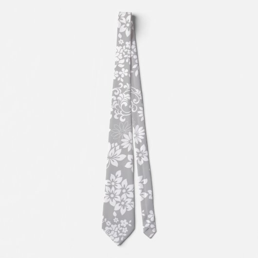 Cravate Modèle floral.b L Gris BG (Devant)