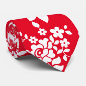 Cravate Modèle floral.b Rouge BG (Roulé)