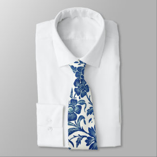 Cravate Modèle floral bleu