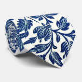 Cravate Modèle floral bleu (Roulé)