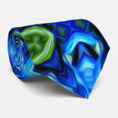 Cravate Modèle Floral bleu Abstrait (Roulé)