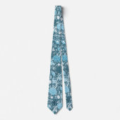 Cravate Modèle floral bleu de William Morris Préraphaélite (Devant)