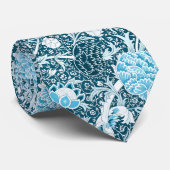 Cravate Modèle floral bleu de William Morris Préraphaélite (Roulé)