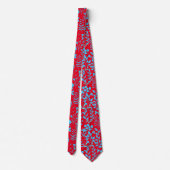 Cravate Modèle floral bleu.ST01 BG rouge (Dos)