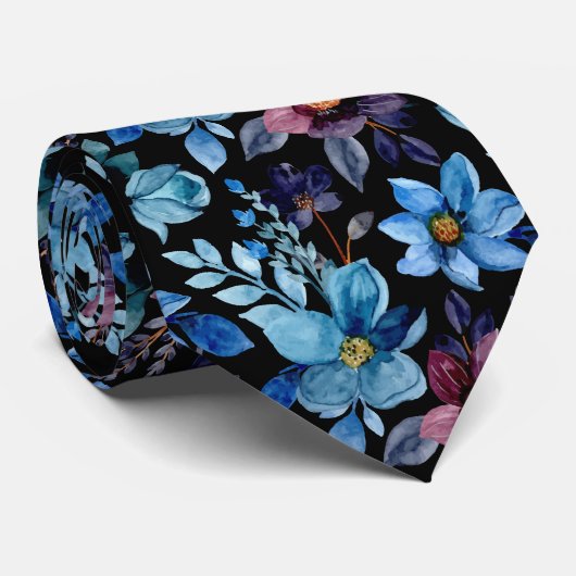 Cravate Modèle floral coloré (Roulé)