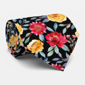 Cravate Modèle floral coloré (Roulé)
