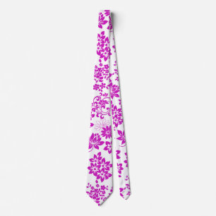 Cravate Modèle floral D02.pink.b