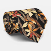 Cravate Modèle floral d'automne (Roulé)