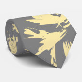 Cravate Modèle floral gris et jaune (Roulé)