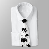 Cravate Modèle floral noir et blanc élégant (Attaché)