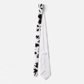Cravate Modèle floral noir et blanc élégant (Dos)