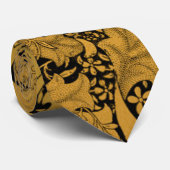 Cravate Modèle Floral Or Fleur orientale (Roulé)