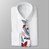 Cravate Modèle floral rose et rouge moderne (Attaché)