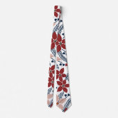 Cravate Modèle floral rose et rouge moderne (Dos)