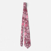 Cravate Modèle floral rose or William Morris (Dos)