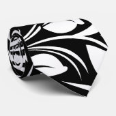 Cravate Modèle floral stylisé noir et blanc (Roulé)
