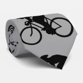 Cravate Modèle gris et noir de bicyclette (Roulé)
