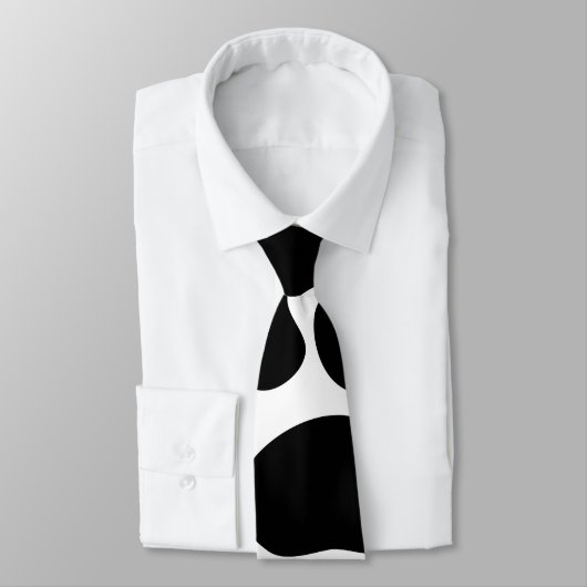 Cravate Modèle noir et blanc d'impression de vache (Attaché)